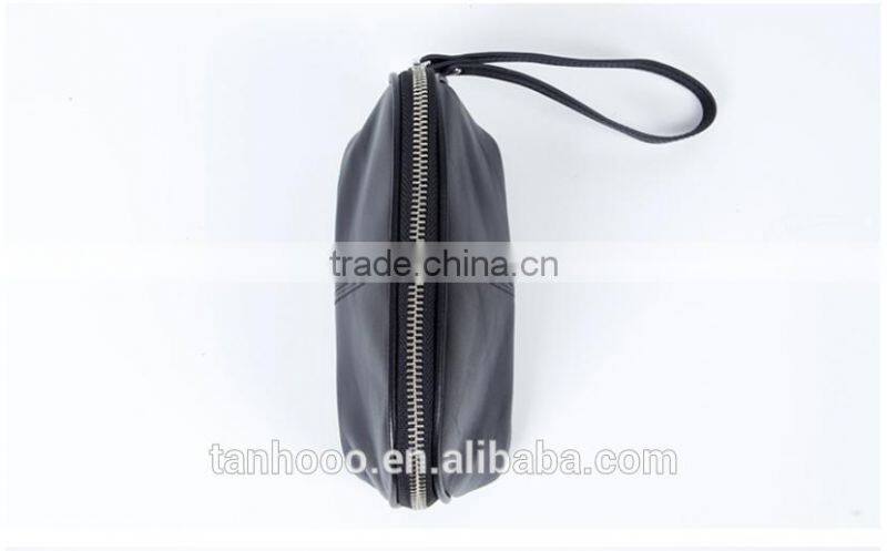 High-end fashion design genuine leather makeup bag