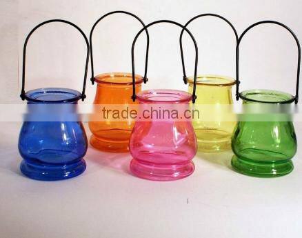 colorful special glass hurricane lamp