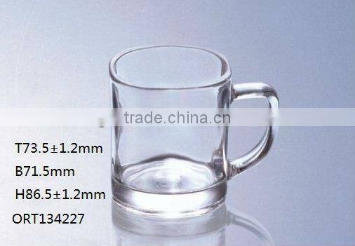 Promotional shot glass cup with red bottom