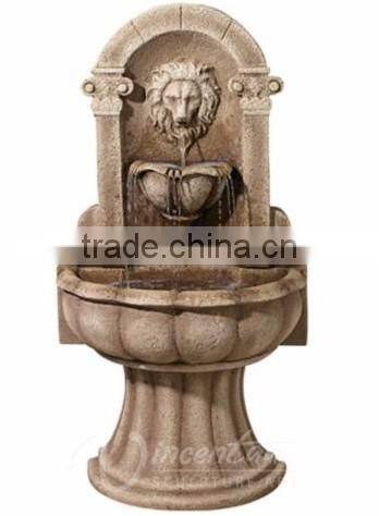 Customed modern garden sculpture bronze outdoor sex girl and lion stone water fountain
