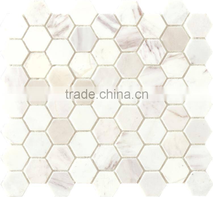 MM-CV241 Good quality floor decoration natural stone hexagonal marble mosaics flooring tile