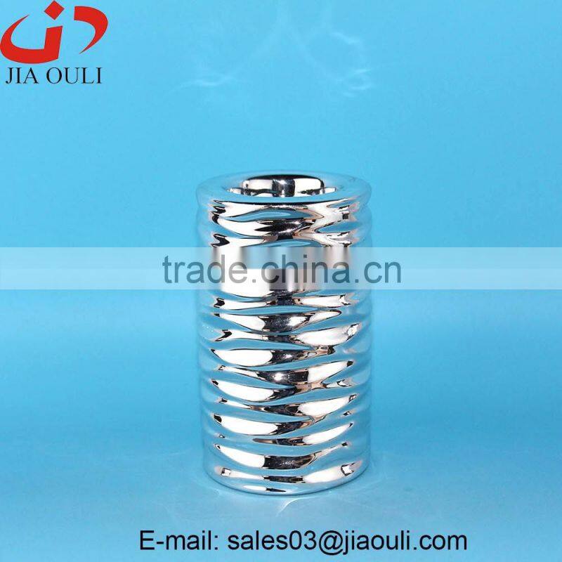 Good sales Weddings decoration ceramic plating gold candle stand