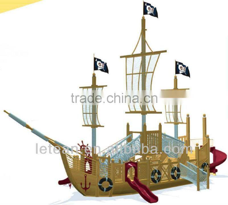 Eco-friendly non-toxic wooden pirate ship playground LT-2071A