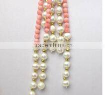 3 rows 45 inch 5mm pink round red original coral beads necklace