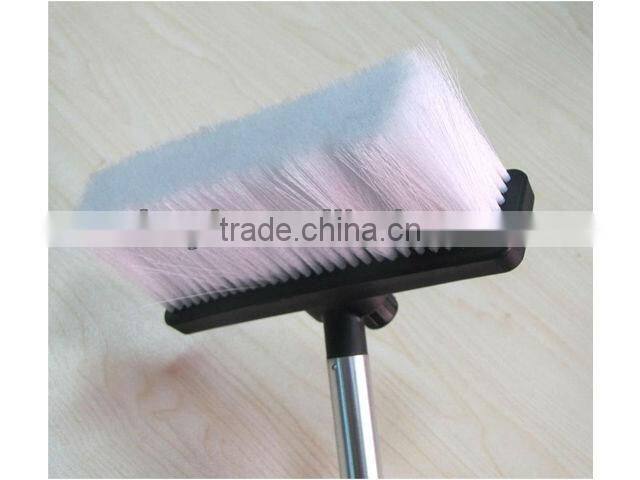 Telescopic car brush with water flush