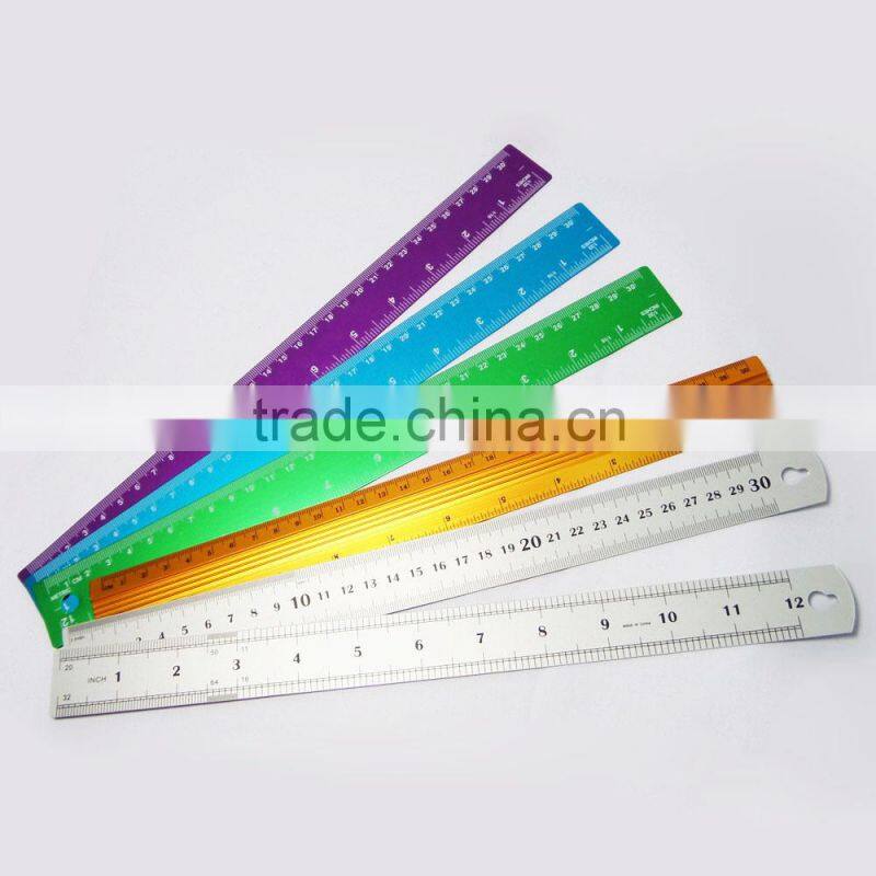 High quality colorful office 30cm aluminium metal ruler