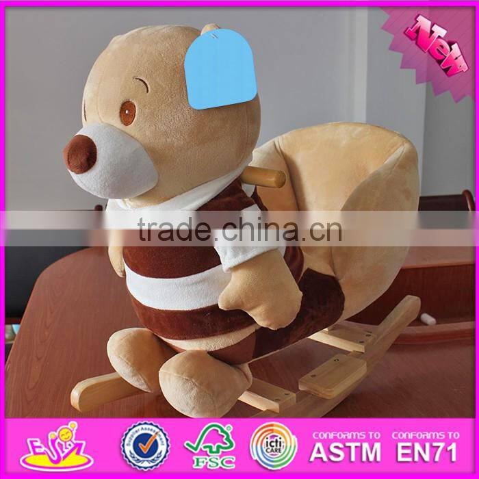 2017 New products funny toy horse sound wooden baby rocking horse W16D090