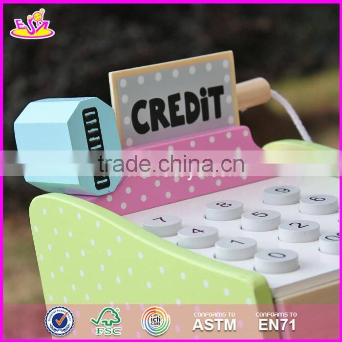 2017 new design children preschool wooden toy credit card machine W10A059