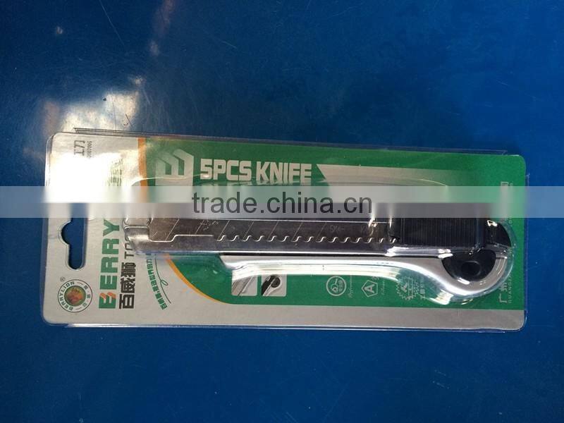 BERRYLION A-alloy 18mm SK5 5pcs blade ABS cutter utility knife with high quality