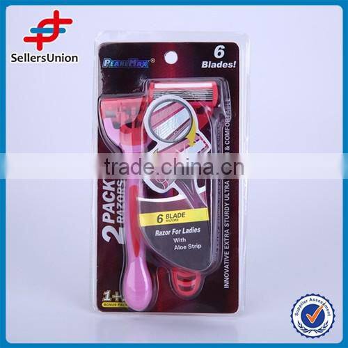 2PCS SWEDEN STAINLESS STEEL SIX BLADE RAZOR