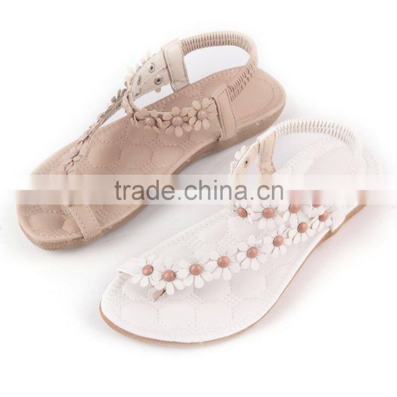 2016 Summer Sandals Fashion Girls Flat Sandals Women Bohemia Floral Beach Sandals Slippers Flip Flops Sweet Style Flower