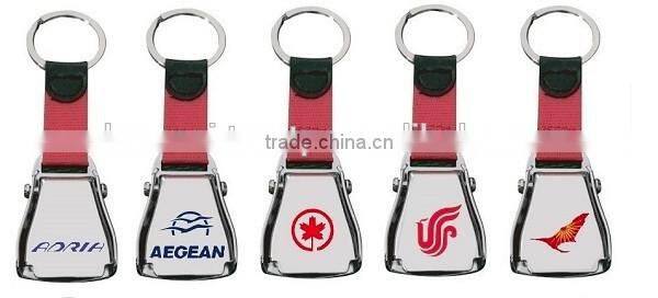 Custom Logo Mini Aircraft Buckle Seatbelt Keychain for Star Alliance Airlines Corporate Gift & Merchandise