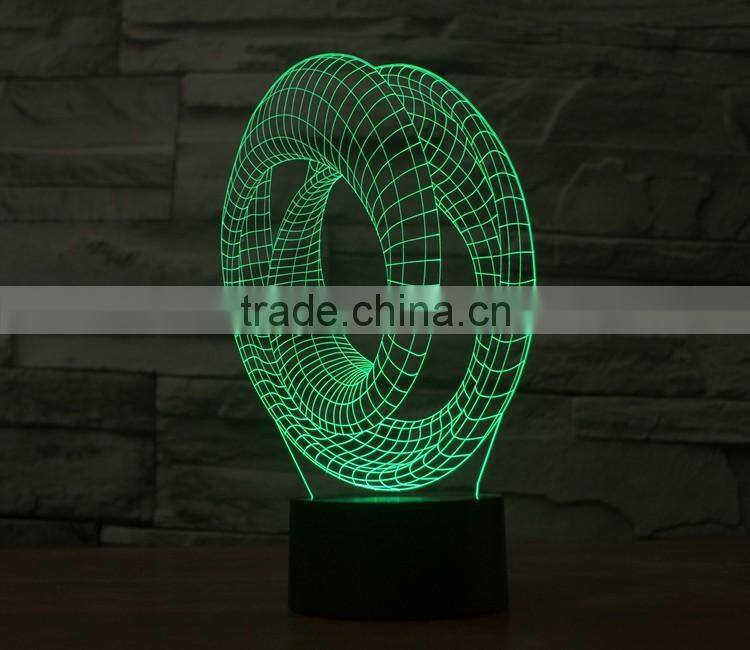 2016 new factory price cutomized image magic visual illusion light touch panel 3D led night lights for indoor decoration