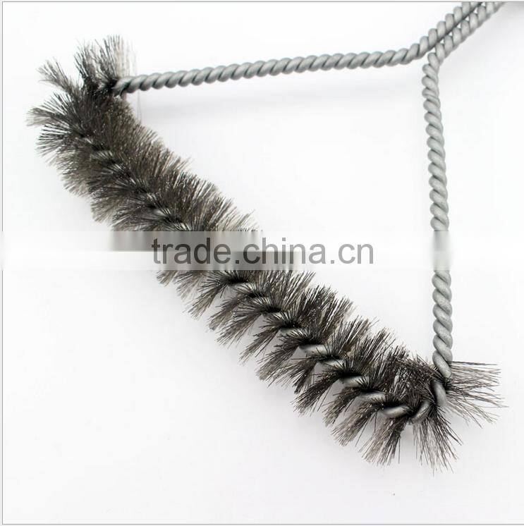 2016 amazon hot sell Food Grade 12" BBQ Cleaning grill Brush with Plastic Handle