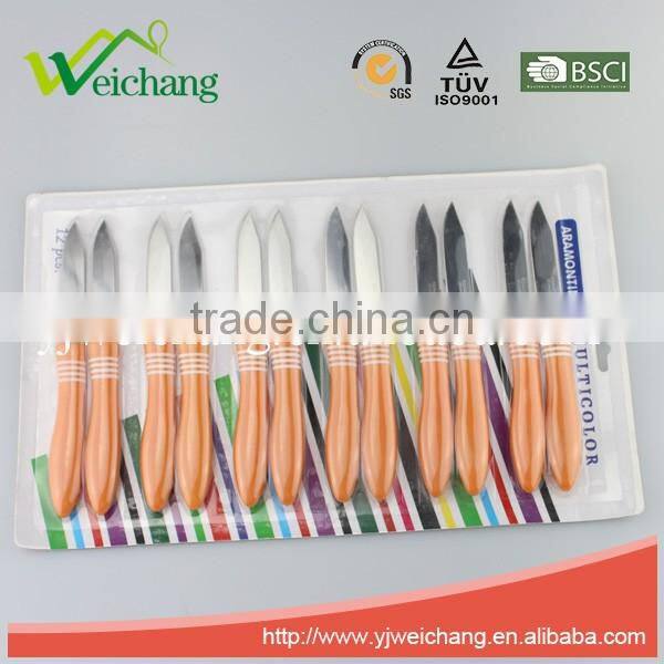 WCE246 Hot Sale Cutlery Set 12 Pcs Stainless Steel and Plastic Handle Knife Set