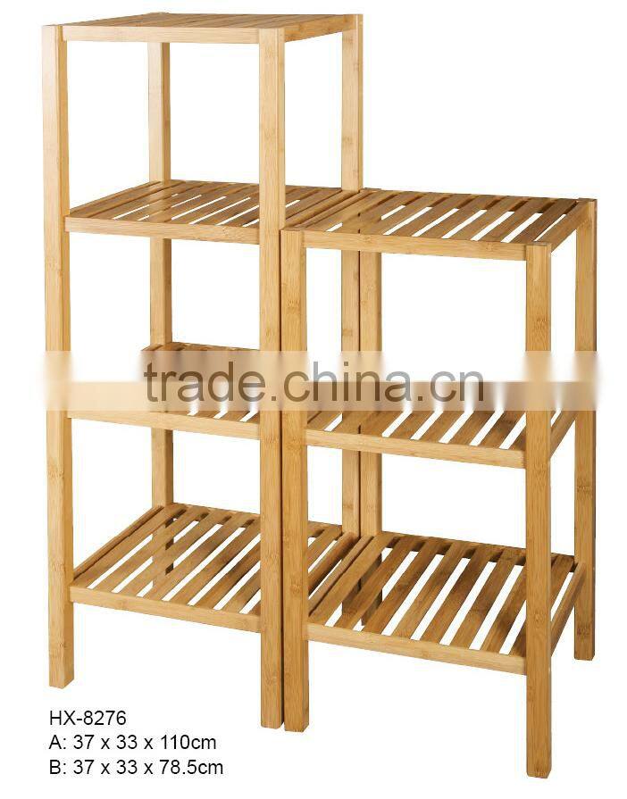 4 tiers bamboo display shelf cheap, hot selling shelf bamboo, wooden bamboo book rack