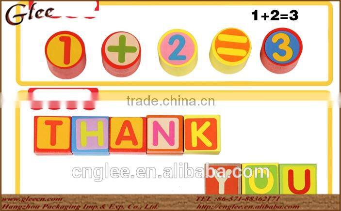 Child educational wooden building block toys