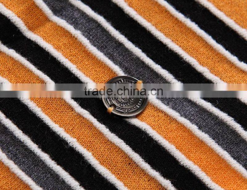 2016 men's stripe design sweater 100%wool round neck