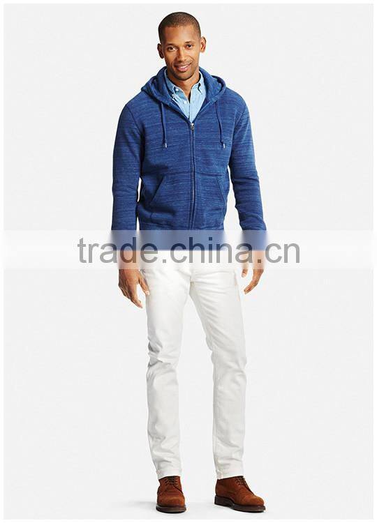 95/5 Cotton/Spandex Enzyme Wash YKK Zipper Hood Wholesale Plain Hoodies Men