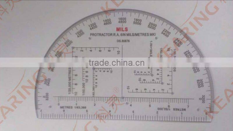 6 inch military protractor for soldiers training, transparent high quality protractor for military, half moon shape #KMP-1
