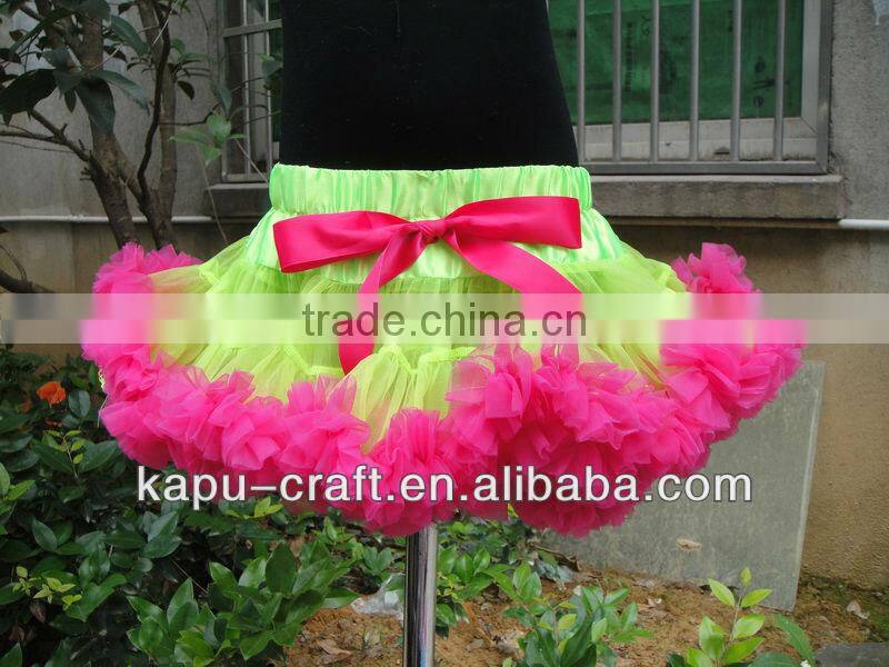 Top quality summer pettiskirt baby cloth chiffon ruffle tutu skirt girls clothing short skirt in stock
