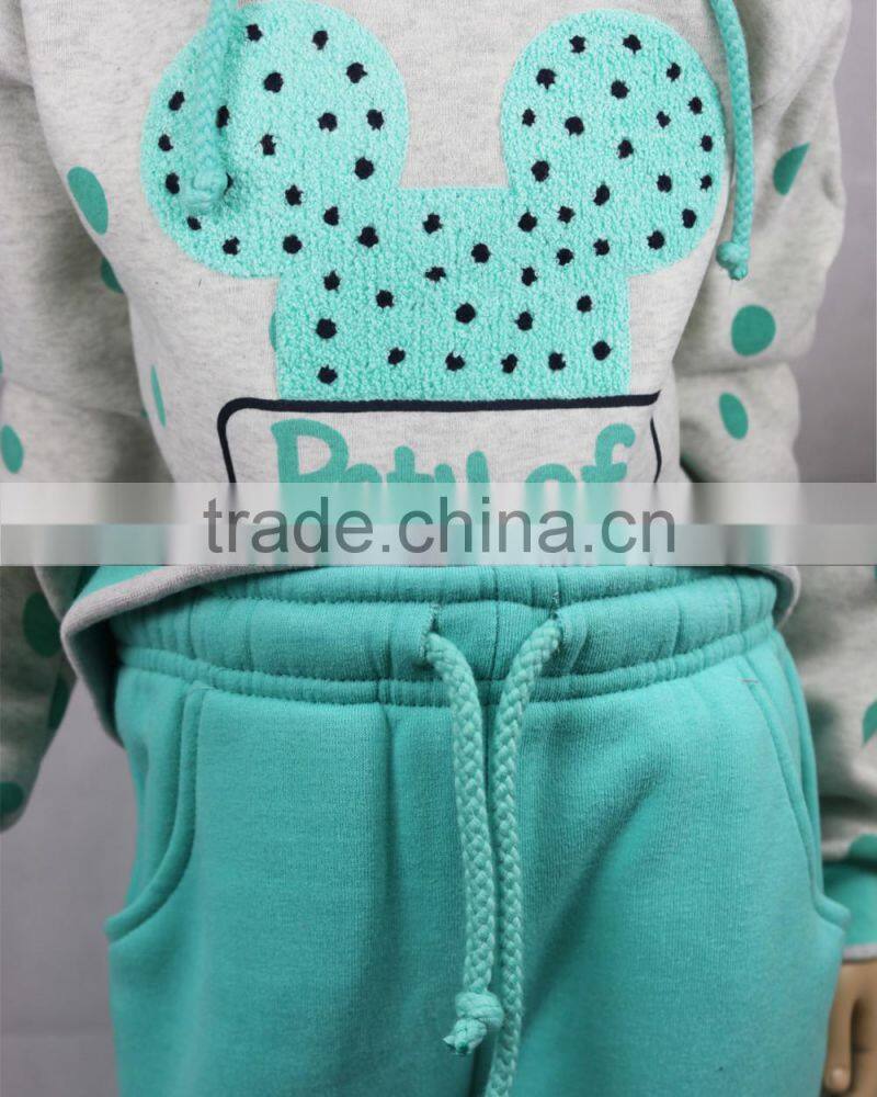 New Style plain children hoodies +pants for Girls