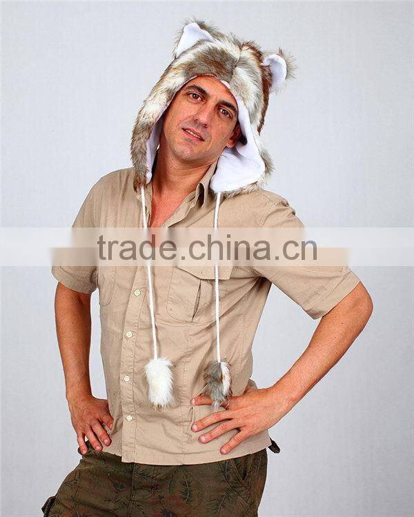 Super quality latest stylish animal scarf trapper hood hat