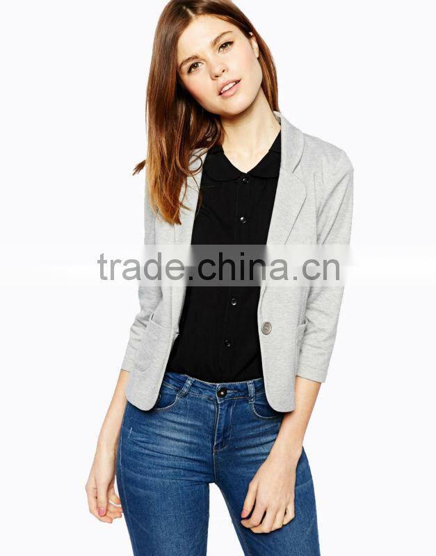 Wholesale newest fashion lady's blazers, half sleeve casual suits for women
