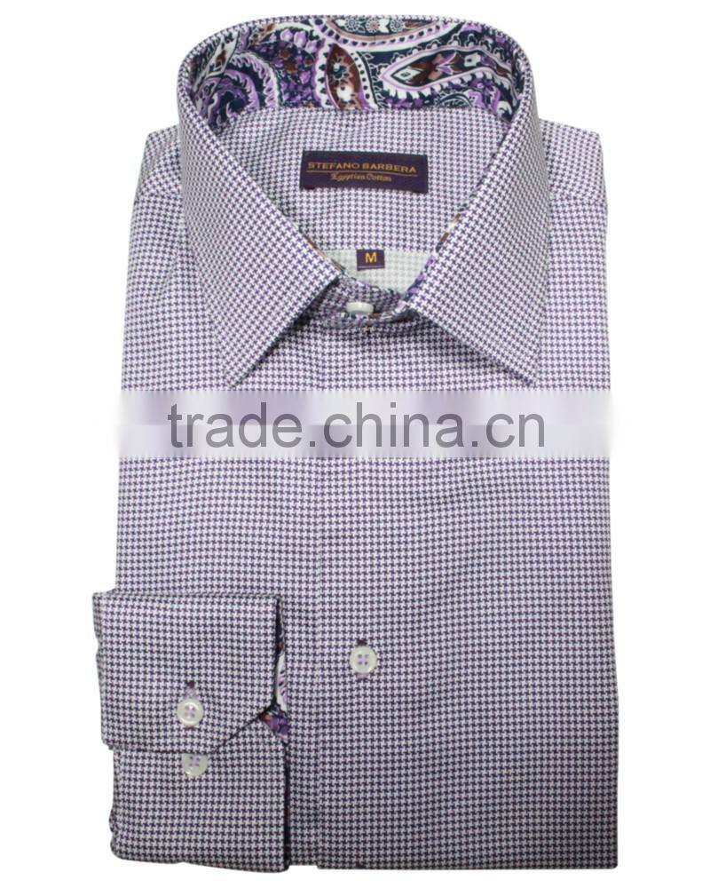 2017 hot design fahsion men dress shirtcheck shirt