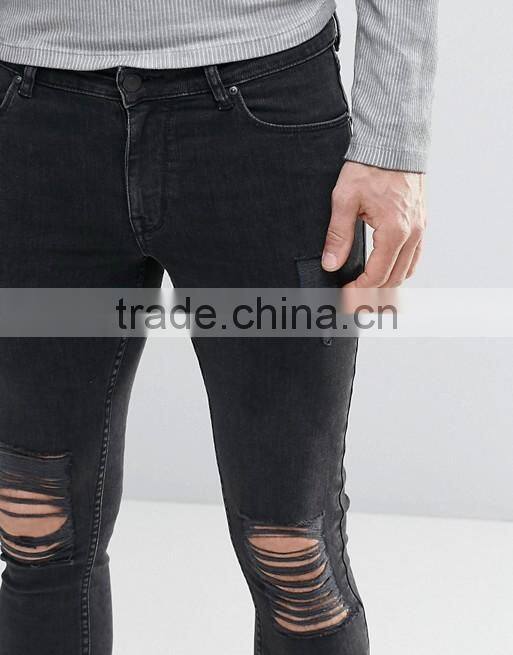 Vintage Super Skinny Jeans With Extreme Distressing