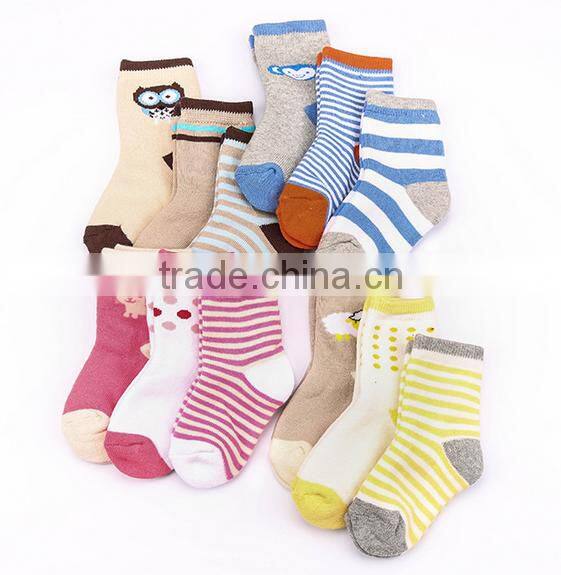2017 Apparel Manufacturer Customized Anti-bacterial Breathable 100%Cotton Private Label Brand Design Eco Kids Cartoon Tube Socks