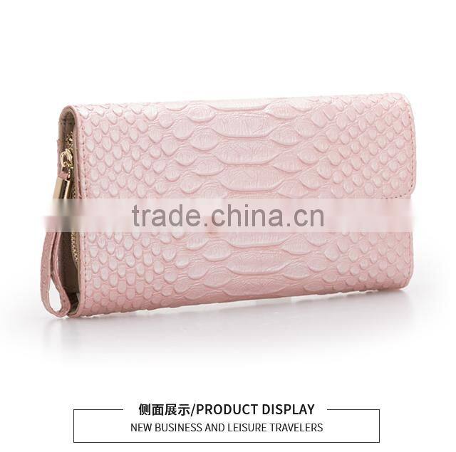 High Quality Women Leather Long Wallet Fashion Pure Color Clutch Bag Women