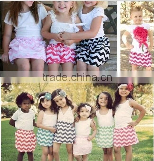 100% cotton girls dresses different colore Chevron skirt cotton dresses for girls plain cotton dresses wholesale