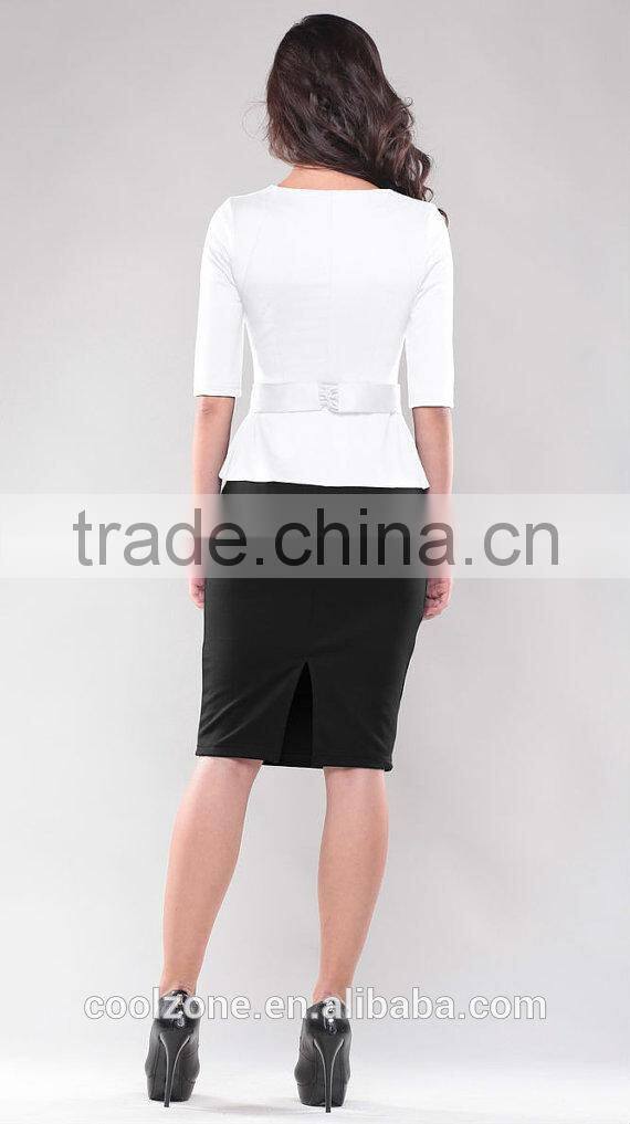 Contrast business woman dress formal ladies office wear dresses dress