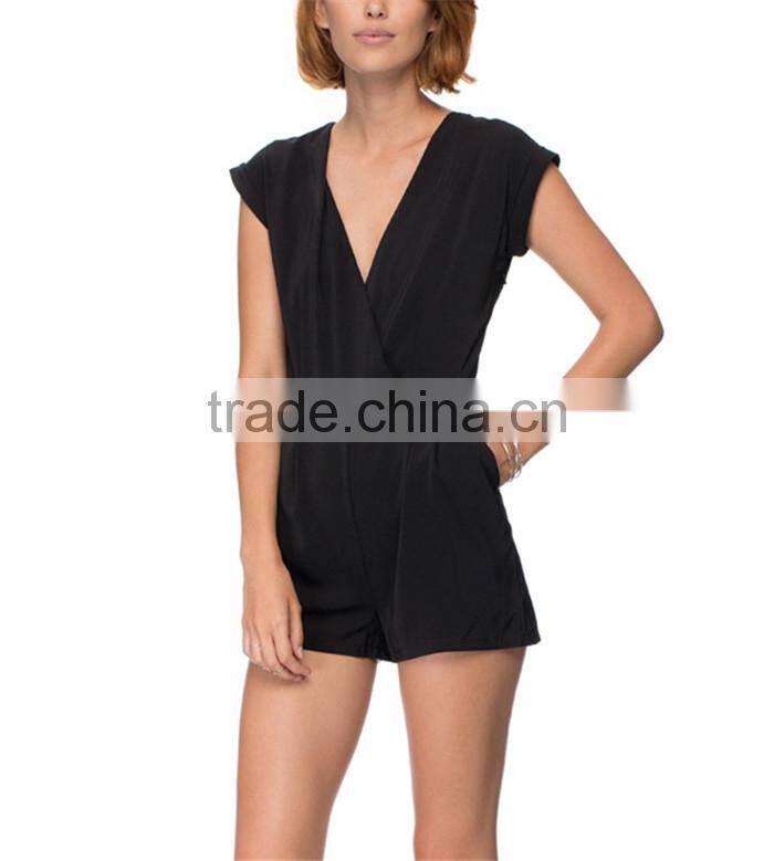 2015 spring summer high quality fashion chiffon jumpsuit shorts