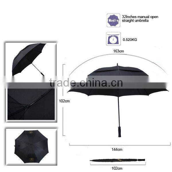 long shaft automatic two-tier golf umbrella