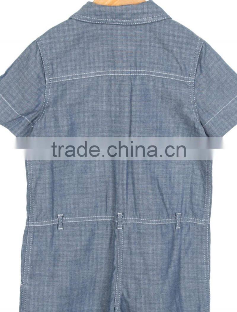 2017 Children custom baby clothes button up romper cotton jumpsuit infant toddler kids clothing