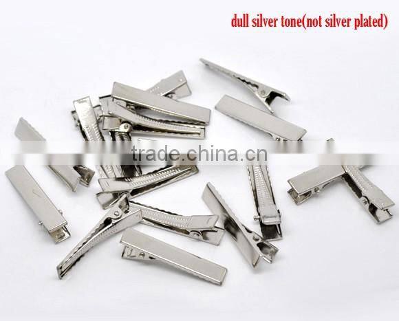 Wholesale Hair Accessories Silver Tone Prong Barrettes Hair Clips