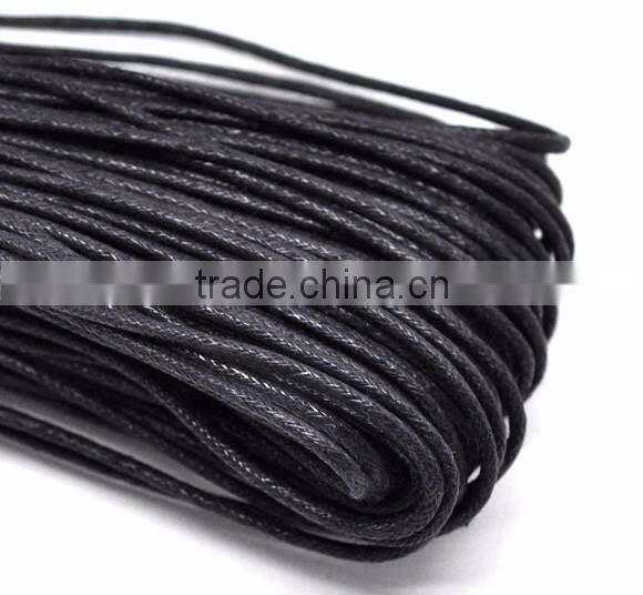 Wholesale Black Waxed Cotton Necklace Cord 2mm