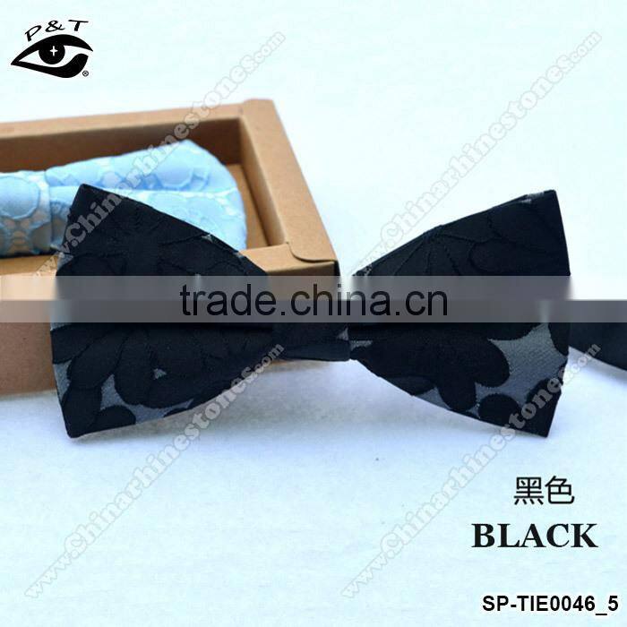 9 Colors 12x6 CM Flower Embroideried Jacquard Party Bow Tie Silk Bowtie for Men