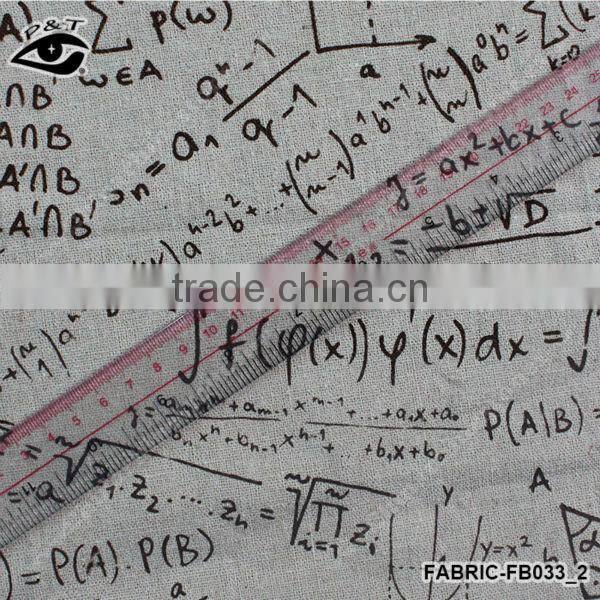 1.50m Preppy Style Formula & Equation Pattern Linen/Cotton Canvas Fabric Zakka Patchwork Fabric