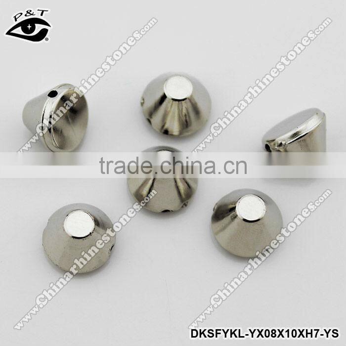 8x6mm silver cone shape sew on spike studs for shoes clothing