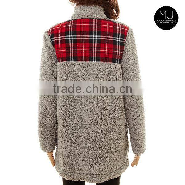 Factory custom pullover oversize plaid sweater woman
