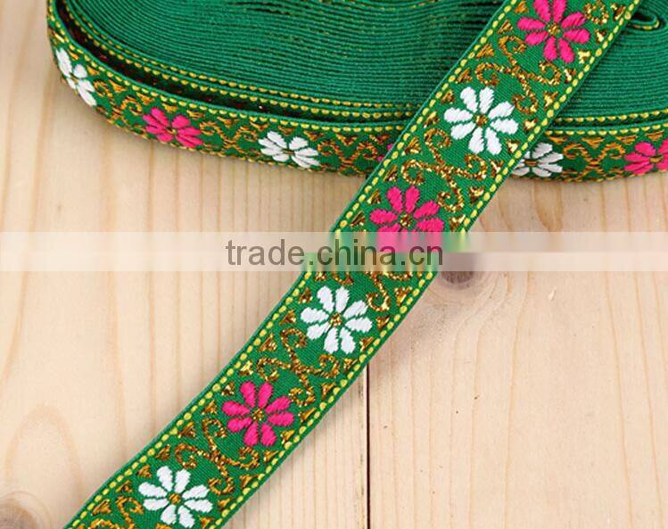 factory directly sale polyester jacquard/ethnic/embroidery ribbon for garments
