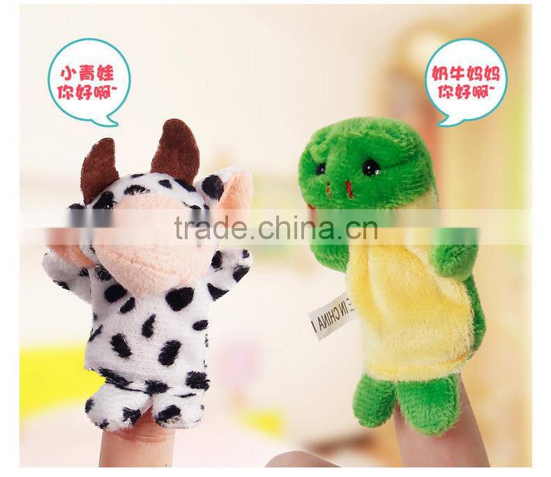 Plush animal soft fabric baby funny finger puppet toy