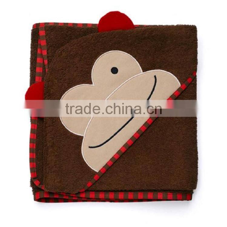 Animal hooded 100% cotton embroider baby bath towel