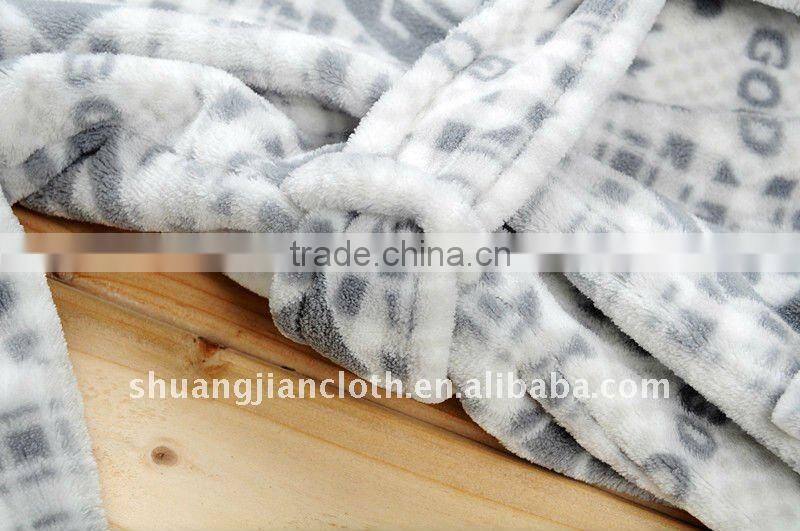 100%polyester coral fleece bathrobe