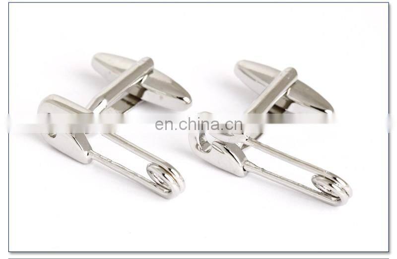 Novelty Silver Pins Men's Cufflinks