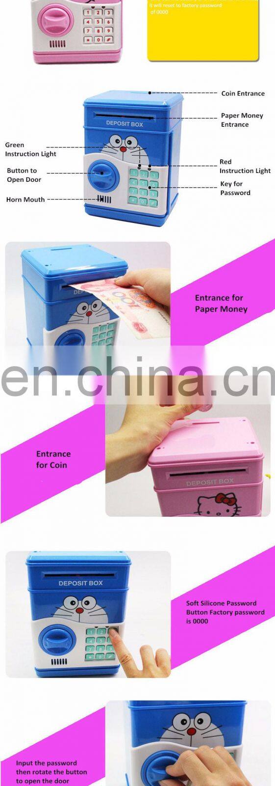 Hot Selling Plastic Intelligent ATM Money Saving Box Toys for Kids