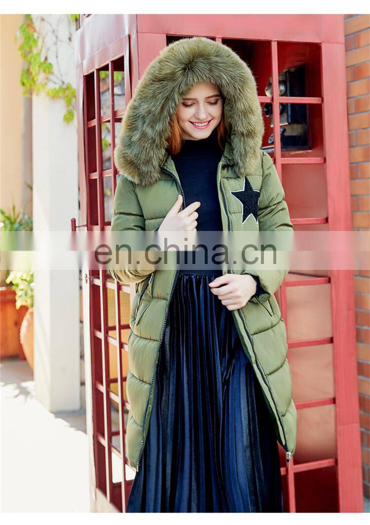 2017 new winter thickening students horns buckle long paragraph feather cotton coats coat cotton jacket S1023
